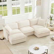 Load image into Gallery viewer, Slipcovered Chenille U Shape Sectional Deep Seat Sofa