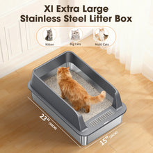 Load image into Gallery viewer, Stainless Steel Cat Litter Box