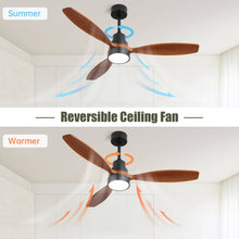 Load image into Gallery viewer, Modern 52 Inch Wooden Ceiling Fan With Led Light