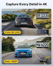 Load image into Gallery viewer, GKU 4K Dash Cam Front and Rear