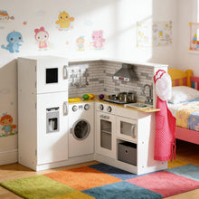 Load image into Gallery viewer, Wooden Kitchen,Corner Play Kitchen Set