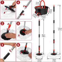 Load image into Gallery viewer, Spin Mop and Bucket with Wringer Set